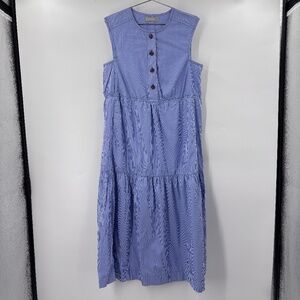 Everlane Sleevless Tiered Midi Dress Striped Size Small